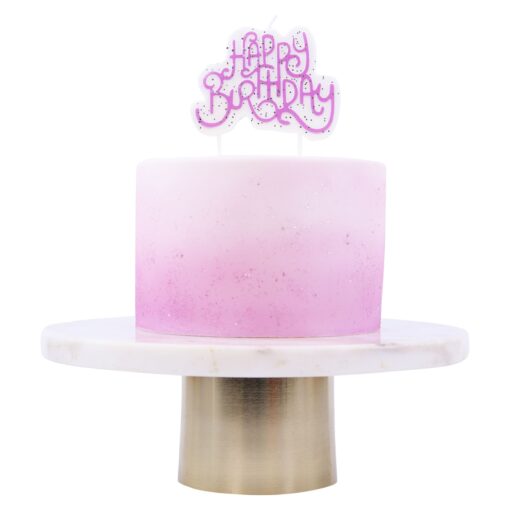 PME Taarttopper Kaars Happy Birthday Roze Glitter