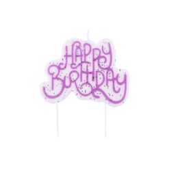 PME Taarttopper Kaars Happy Birthday Roze Glitter