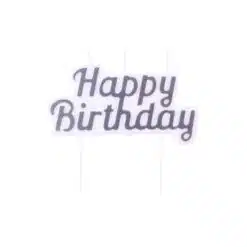 PME Taarttopper Kaars Happy Birthday Zilver