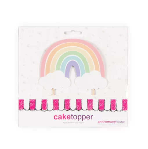 Anniversary House Pastel Rainbow Cake Topper