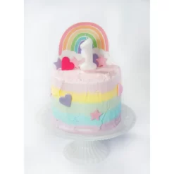 Anniversary House Pastel Rainbow Cake Topper