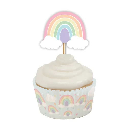 Anniversary House Pastel Rainbow Cupcake Toppers Set/12