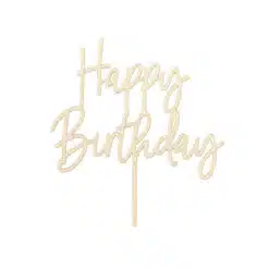 Cake Topper Happy Birthday Hout