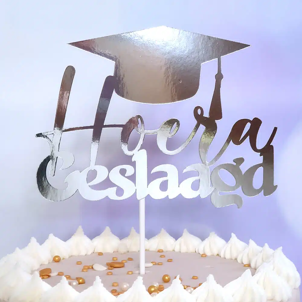 Taarttopper Hoera Geslaagd - Zilver