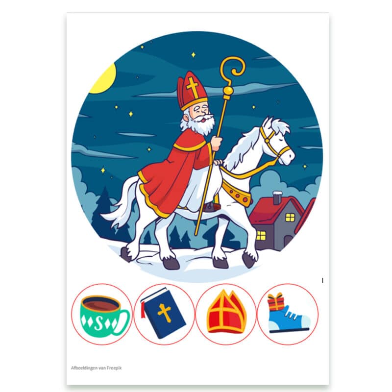 Eetbare Print Sinterklaas ø20cm koop je bij Happy Baking