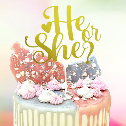 Happy Baking Taarttopper He or She