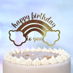 Happy Baking Taarttopper Happy Birthday to you Regenboog