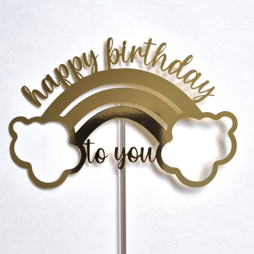 Happy Baking Taarttopper Happy Birthday to you Regenboog
