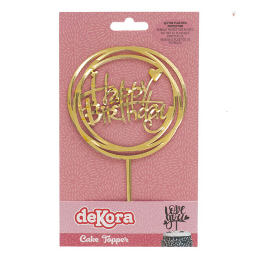 Dekora Cake topper Happy Birthday Gold
