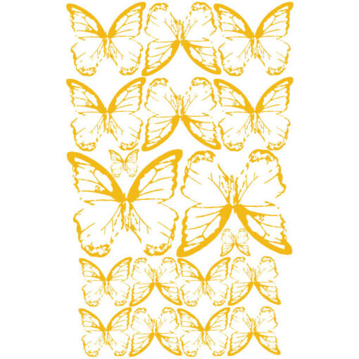 Crystal Candy Veined Butterflies White