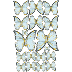 Crystal Candy Veined Butterflies Light Blue