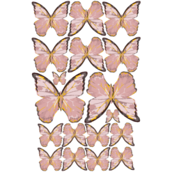 Crystal Candy Veined Butterflies Pink