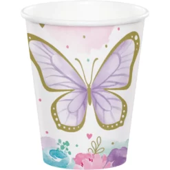 Anniversary House Papieren Bekers Butterfly Shimmer 8st