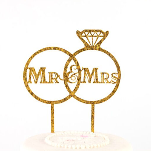 Cake Topper Mr & Mrs Weddingrings