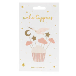 PartyDeco Cupcake Toppers Ooievaar Roze