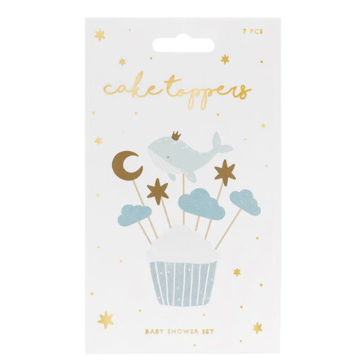 PartyDeco Cupcake Topper Set Walvis