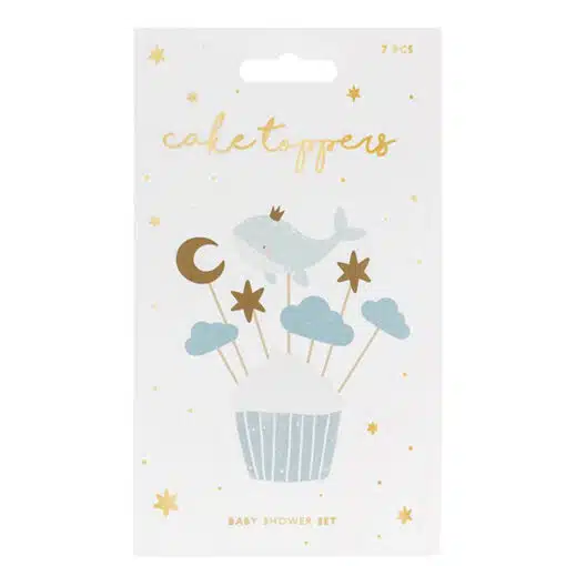 PartyDeco Cupcake Topper Set Walvis