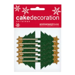 Anniversary House Glitter Tree Cupcake Toppers