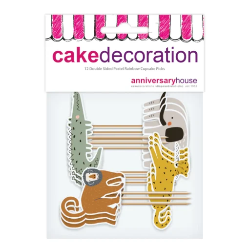 Anniversary House Safari Cupcake Prikkers Set/12