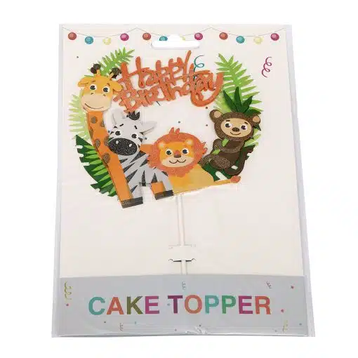 Taarttopper Jungle Dieren Happy Birthday