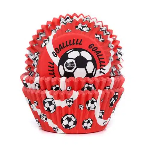 House of Marie Baking Cups Voetbal Rood