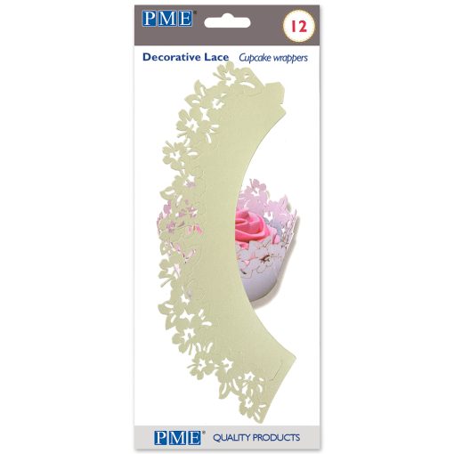 PME Cupcake Wrappers Flowers Ivory