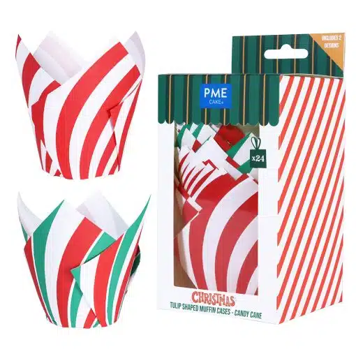 PME Tulp Muffin Cups Candy Cane