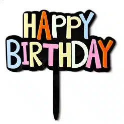 Happy Birthday Cake Topper Acryl Neon