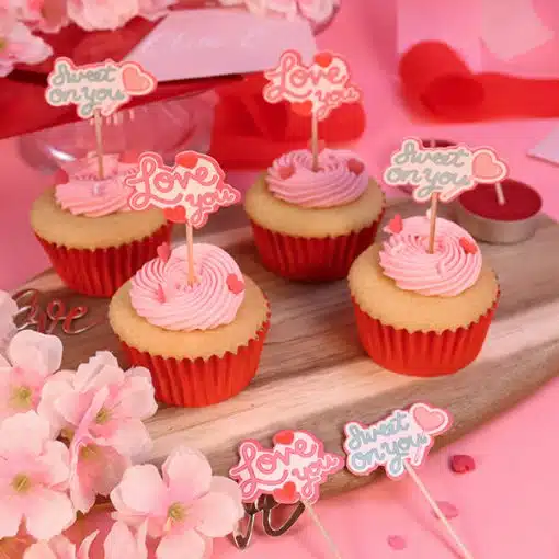 PME Valentine Cupcake Toppers Sweet on you