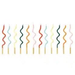 PartyDeco Kaarsjes Regenboog Krul