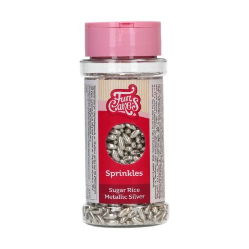 FunCakes Sugar Rice Metallic Silver