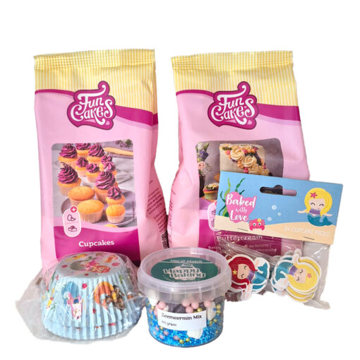 Zeemeermin Cupcake Pakket
