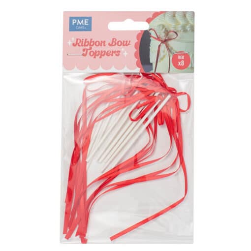 PME Ribbon Bow Cake Topper Rood