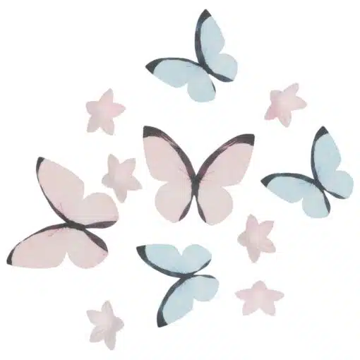 Wilton Eetbare Papieren Bloemen & Vlinders Pastel Roze