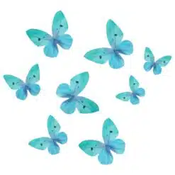 Wilton Eetbare Papieren Vlinders Ombre Blauw