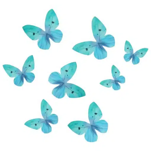 Wilton Eetbare Papieren Vlinders Ombre Blauw