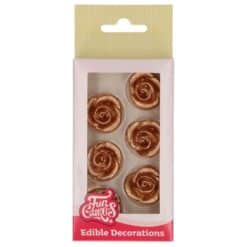FunCakes Fondantdecoratie Rozen Brons Goud