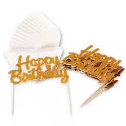 ScrapCooking Baking Cups met Happy Birthday Toppers